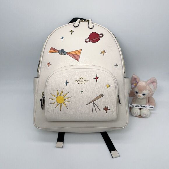 Coach X Observed By Us Court Leather Backpack CU389 Star moon Sun Satellite NWT - Picture 1 of 11